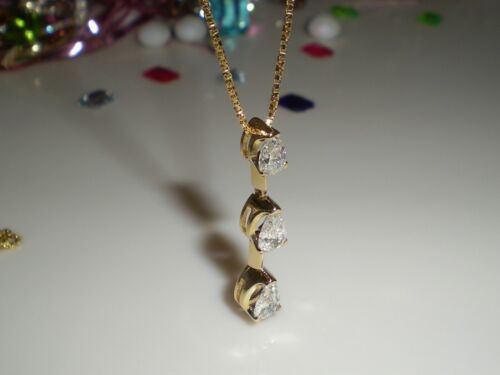 KAY Jeweler 14K Yellow Gold PAST PRESENT FUTURE 1ct Diamond Necklace ๐ BEAUTY - Picture 11 of 24