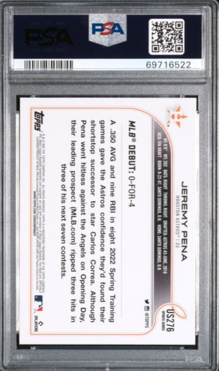 2022 Topps Update #US 276 Jeremy Pena RC PSA 10 | eBay