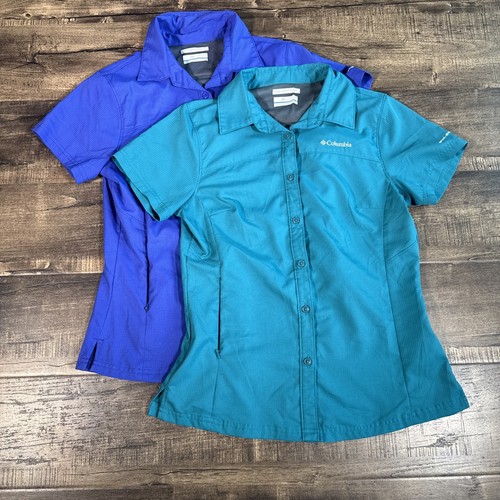 Columbia Omni-shade Women’s Short Sleeve Button Down Size XS - Lot Of 2 - Sun