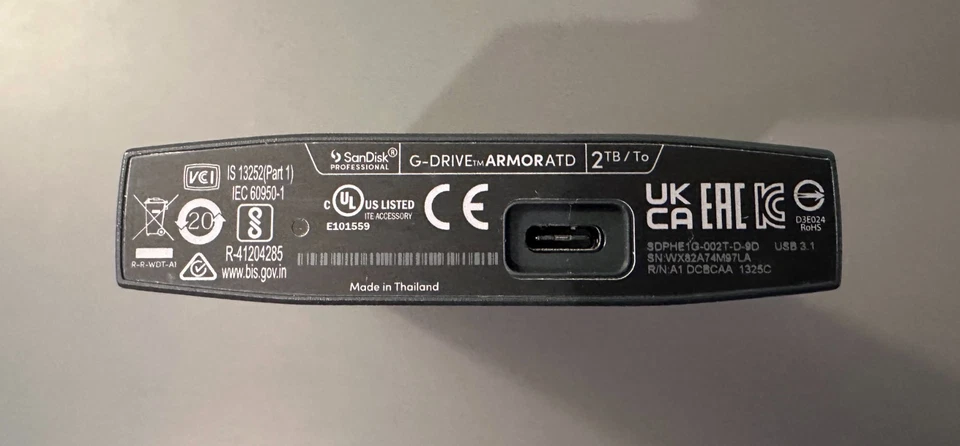 SanDisk USB-C 2TB G-Drive ArmorATD Portable External - USED - Image 2 of 2