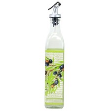 Glass Oil Vinegar Bottle Airtight Dispenser Storage Olives Design Pourer 500ml