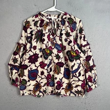 Anthropologie Love The Label Womens Medium Floral Print Cotton Blouse