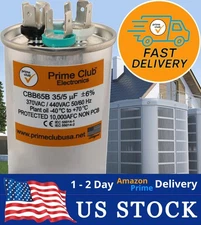 35+5 uF ±6% 370V/440VAC Dual Round Capacitor Carrier Lennox Goodman Genteq Trane