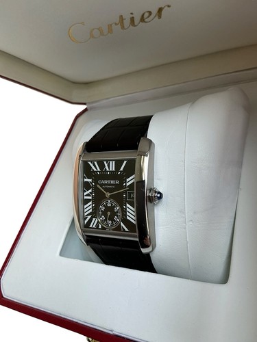 Cartier Tank MC W5330004  Black Dial Stainless Steel 34mm Auto...