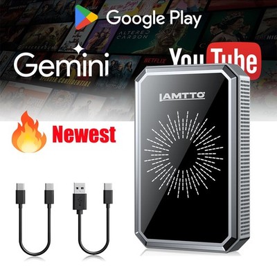LAMTTO Wireless AI Box 4 in 1 CarPlay Adapter für Gemini AI Multimedia Video