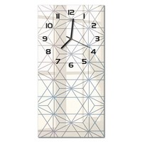 Wanduhr Glasuhr Im Hochformat Geometrischer Hintergrund Schwarze Zeiger 30X60 Cm