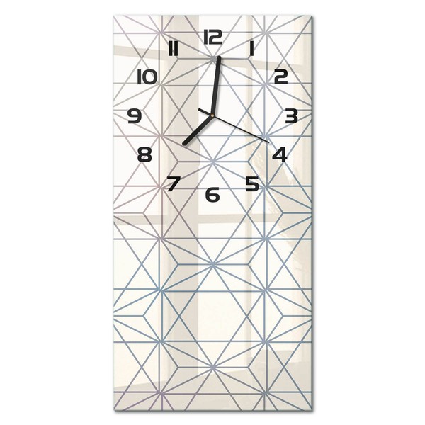 Wanduhr Glasuhr Im Hochformat Geometrischer Hintergrund Schwarze Zeiger 30X60 Cm-image