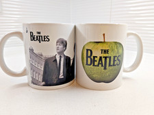 Beatles Coffee Mugs, Apple, Lennon, McCartney, Starr, Harrison-Both for $30