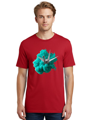 Origami-Crane-2 Mens Graphic Tee, 100% Cotton, Casual Summer Wear