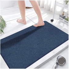 Stylish Blue Loofah Shower Mat, Quick Drying, 23.6x47.2 Inch