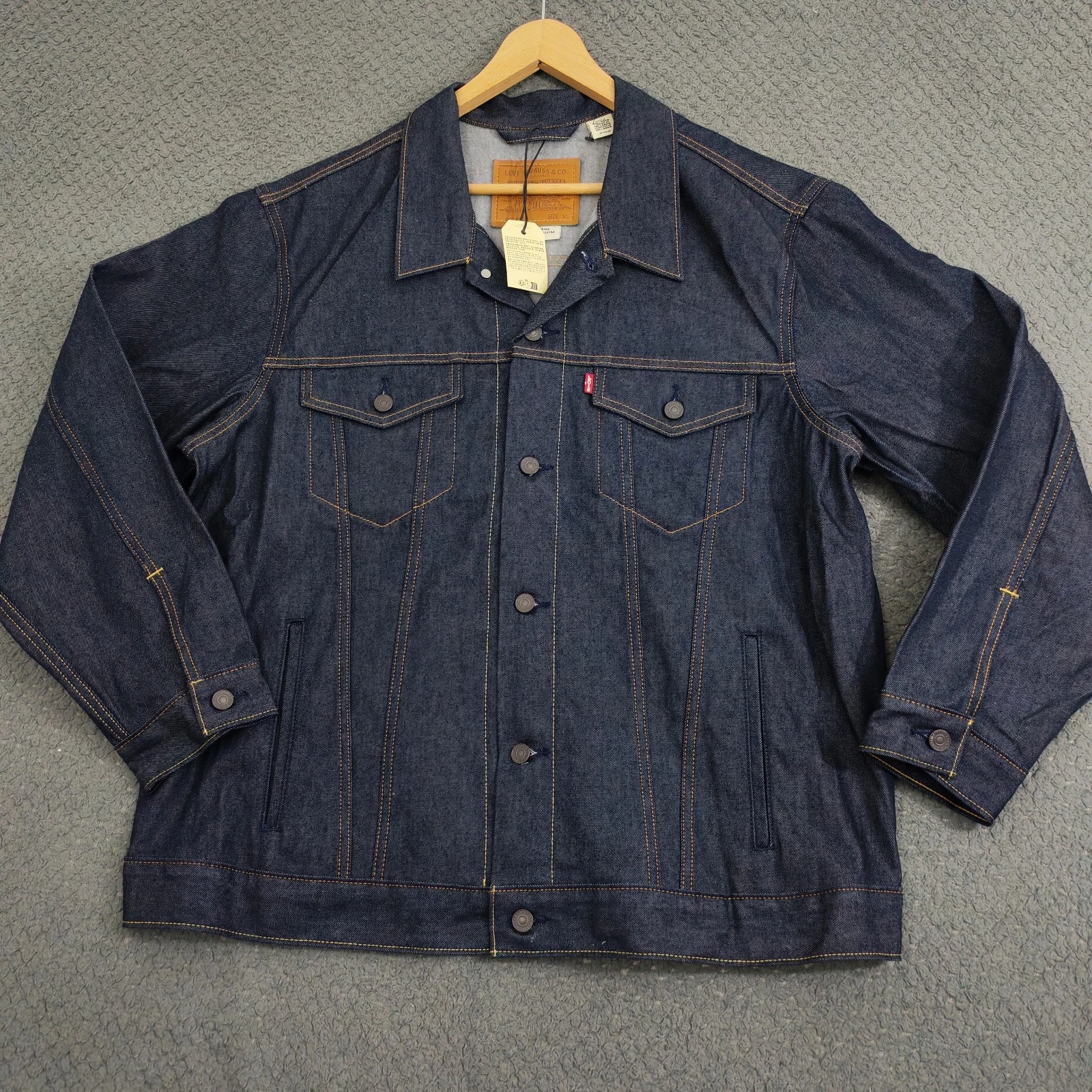 Levi’s Premium Relaxed Raw Denim Trucker Jacket XL Dark Indigo Type III
Opens in a new window or tab