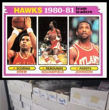 1981-82 Topps #44 John Drew / Dan Roundfield / Eddie Johnson - SV