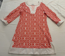 Jude Connolly Women’s Pink Modern Abstract V-Neck Dress 3/4 Sleeves Size Large