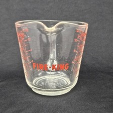 Vintage Fire King 2 Cup 16 OZ. Red Letter Measuring Cup #498 Made in USA