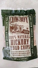 Cowboy Hickory Wood Chips 180 Cu In Natural BBQ Smoking 1lb New Sealed Bag 🔥