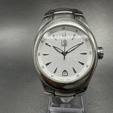 ESQ Watch Men 36mm White Dial Stainless Steel Date Round E5263 New Battery