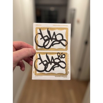 Guns FTL Stickers - Two Signed Graffiti Stickers / Slaps on Gold Avery *RARE*