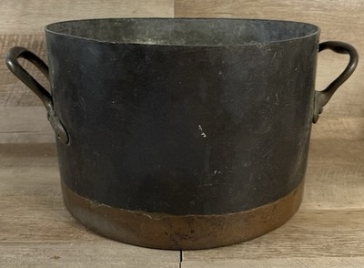 Antique E. Dehillerin French Hammered Copper Rondeau Marmite Stew Pot 108 