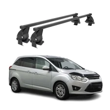 Smooth Roof Racks Cross Bars Luggage Carrier for Ford C-Max 2013-2017 Black 2Pcs