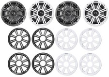  4 KICKER 45KM654 6.5" 390w Marine Boat Speakers KM65 w/Charcoal White Grilles