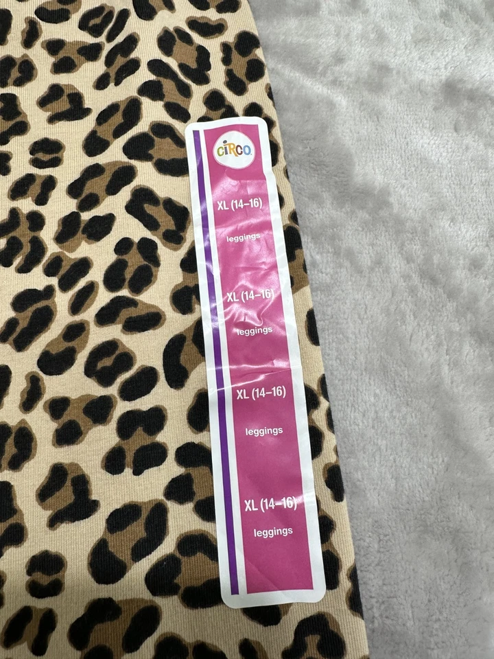 Circo Leggings Girls Size XL 14/16 Leopard Print Black Tan Brand New With Tags - Image 2 of 4