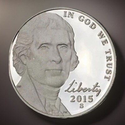 2015-S Jefferson Nickel 5C Gem 5 Full Steps Cameo Proof San Francisco FAST S&H