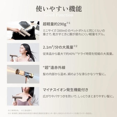 KINUJO Hair Dryer Voyage HW001 1000W Overseas compatibl Japan F/S
