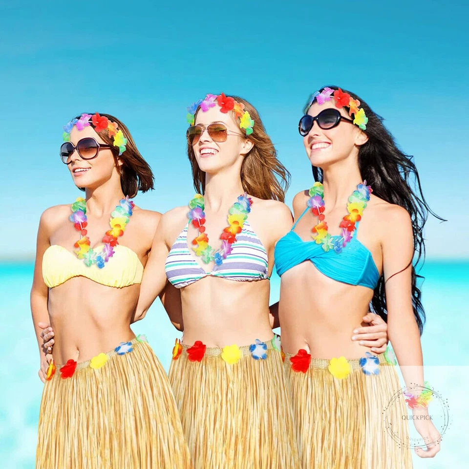 Luau Decoraciones de Fiesta Falda de Mesa de Hierba para Decoraciones de Fiesta Tropicales Hawaianas Foto 2 de 4