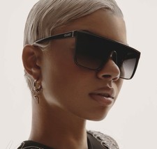 QUAY Unisex Nightfall Black Frame Smoke Lens Square Sunglasses Oversized