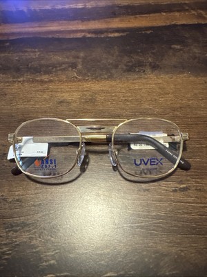 Uvex by Honeywell TM10a gld Safety Eyeglasses Frames gold Aviator 52-22-145
