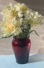 Adorable Vintage Anchor Hocking Glass Royal Ruby Red Vase,  Bud Vase,  4"