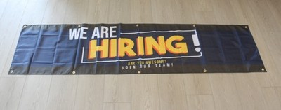 We Are Now Hiring Banner Flag Big 2x8 feet Join Our Team Opening Soon