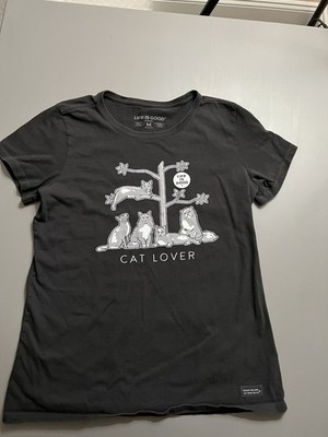 Life is Good womens Tshirt Size M Cat Lovers