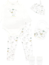 Set Body 5 Pezzi Dumbo Con Cappellino E Bavaglino Bimbi Tutina per Neonati