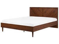 GroßEs Doppelbett Dunkler Holzfarbton Mit Lattenrost 180 X 200 Cm Modern Mialet
