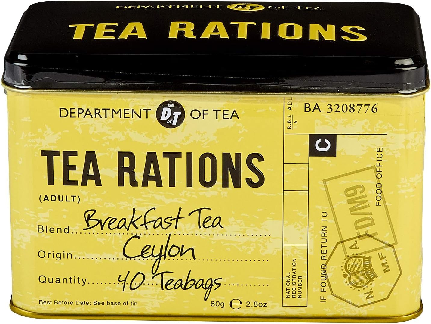 New English Teas Tea Rations Tea Tin with 40 English Breakfast Teabags