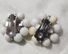 CORO EARRINGS CLIPS  60'S BLUE RHINESTONE W, WHITE MILK GLASS  SILVER TONE — photo 5