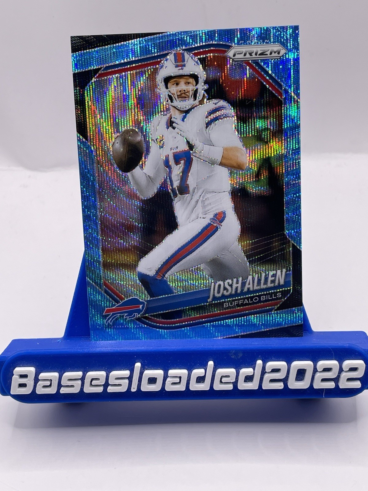 Josh Allen 2025 Panini Prizm Blue Wave Prizm 80/230 Buffalo Bills #167