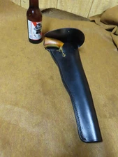 Lrg Navy Arms leather Holster,RH fits 44 Colt Dragoon Revolver,USA~NICE🤠H9.25