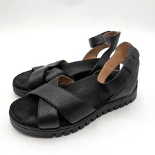 Vionic Uptown Merced Platform Sandals Women's Hook & Loop Black Size US8.5 EU39