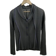 PLEATS PLEASE Dark Gray Purple Women's Jacket