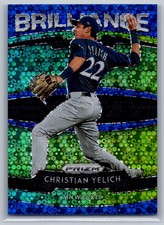 2020 Panini Prizm Brilliance Quick Pitch Blue Donut Circle /199 Christian Yelich