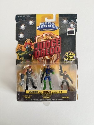 Judge dredd Mega Heroes Judge Vs Cons Pack #1 Mattel 1995 Sealed Surge Comics