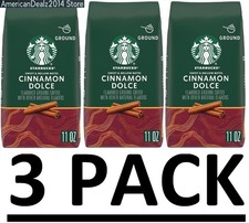 3 PACK - Starbucks Cinnamon Dolce Ground Coffee 11 oz Total 33 oz FRESH