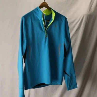 Pearl Izumi Activewear 1/4 zip size L women blue sportswear backside phone slot