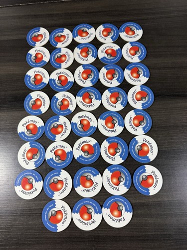 Pokémon Master Trainer Board Game 38 Blue Pokemon Chips Replacement Pieces 1999 - Bild 5 von 5