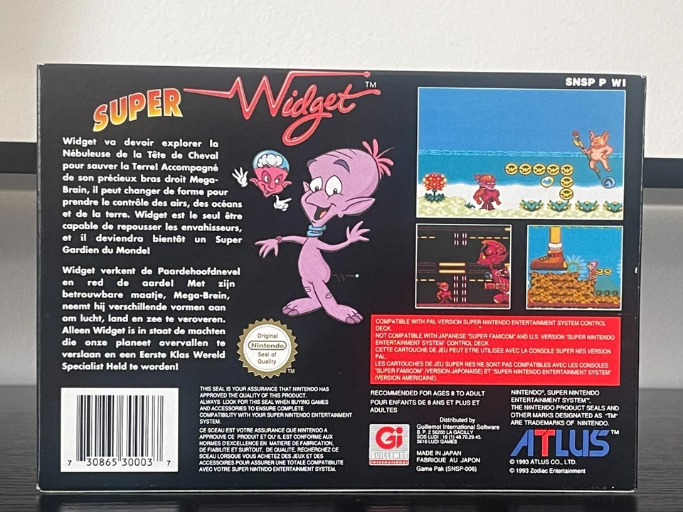 Super Widget SNES Super Nintendo Game Complete New Boxed Unopened PAL FRENCH - Image 3 of 4