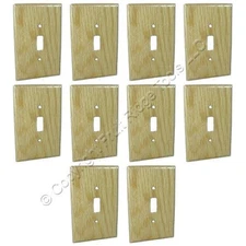 10 Leviton OAK Finished Wood Toggle Switch Cover Wallplate Switchplates 89201