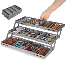 3 Tier Drawer Organizer Expandable Junk Drawer Organizer Smart Office Supply NEW