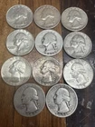 Lot: (10) Washington Quarters $2.50 Face Value 90% Silver Coins- No Reserve